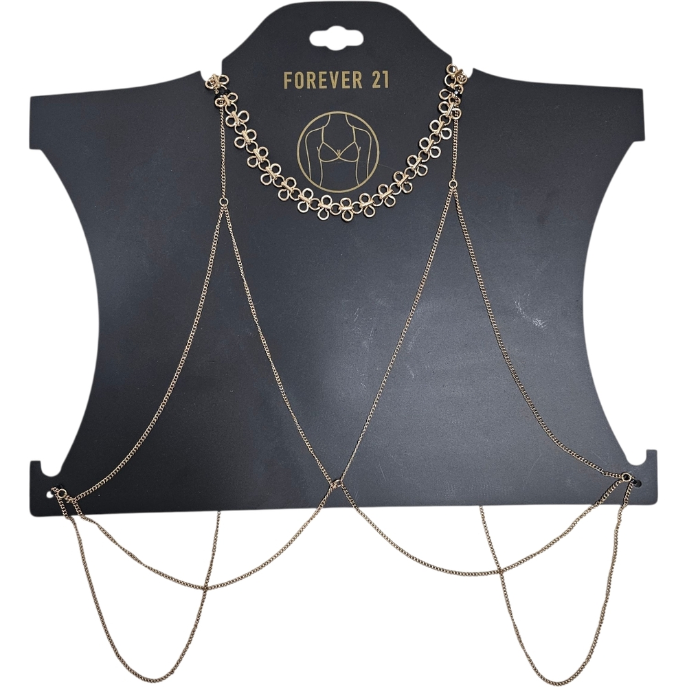 NWT Forever 21 Gold Tone Body Jewelry Body Chain Edgy Boho Swim Beach Festival